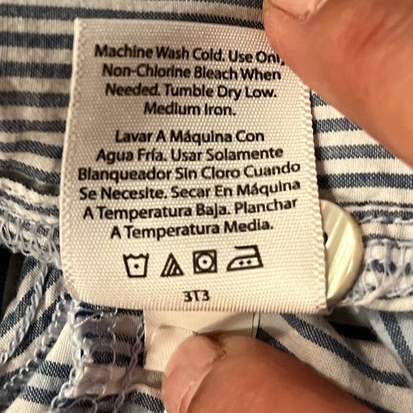 Time and Tru Mini Striped Blue White Long Sleeve Button-Down Shirt Dress. Med - Picture 13 of 14